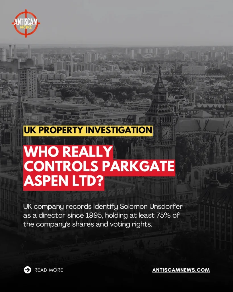Who Controls Parkgate Aspen Ltd? UK Company Records Identify Solomon Unsdorfer